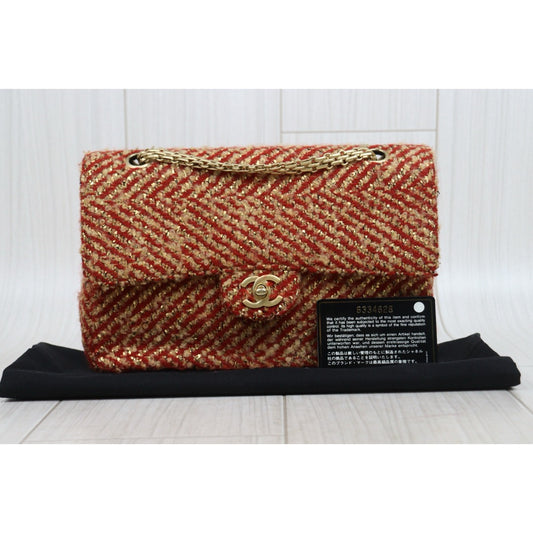 Very Good ( Rank A)| CHANEL Tweed Weave Single Flap 25 Shoulder Bag Made in 2000-2002Year|Y25112501