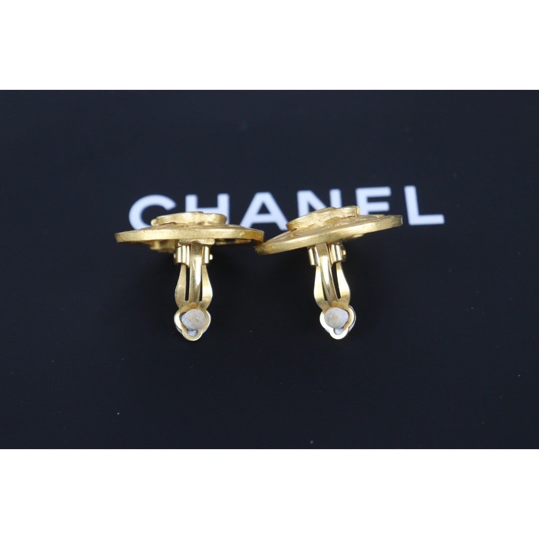 Rank A |CHANEL COCO Mark Vintage Earrings Made In 1995 Year |23092621