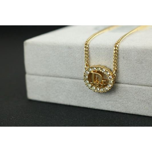 Excellent(Rank SA)| Dior CD Rhinestone Necklace Earring Set |S24111803