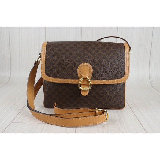 Rank A| CELINE Macadam Shoulder Bag |23083101