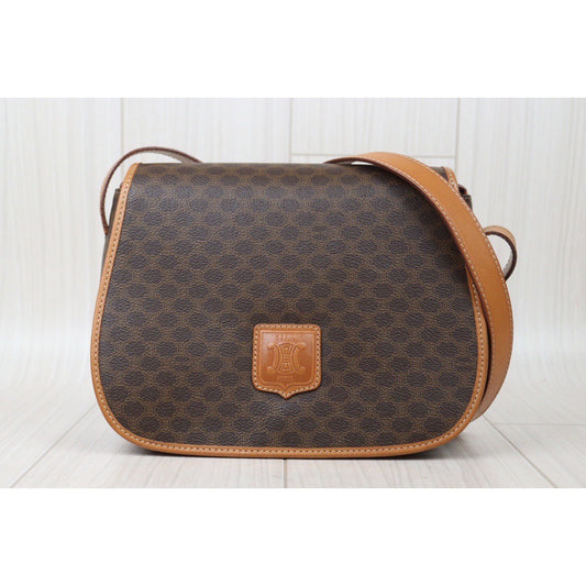 Rank A| CELINE Macadam Shoulder Bag |24070411