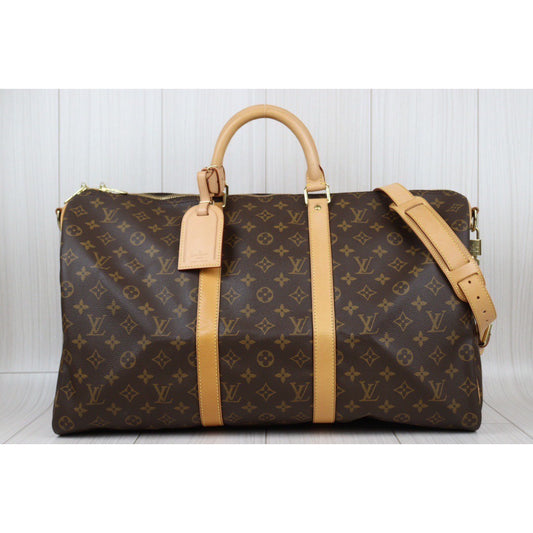 Rank A | LV Monogram Keypol Bandrière 50 With Shoulderstrap|24011303