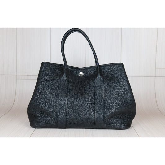 Rank A | HERMES Garden Party TPM Taurillon Black Handbag ◽︎P Stamp Made in 2012 Year |S24060704