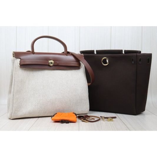 Good ( Rank AB)| HERMES Herbag PM □F Shoulder Bag Made In 2002 Year|W24120608