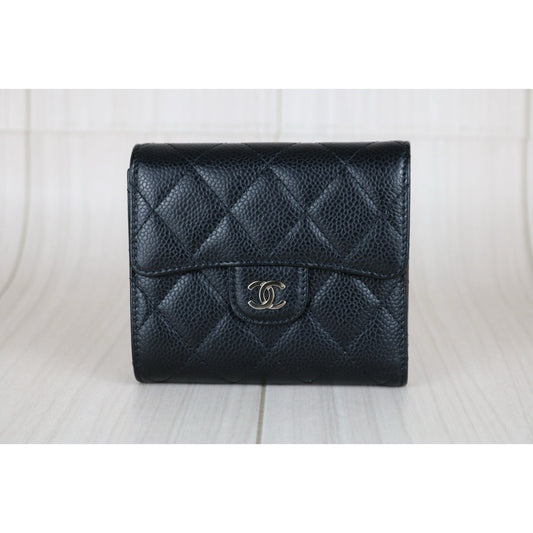 Excellent(Rank SA)|Chanel Caviar Skin Black Wallet|S24111504