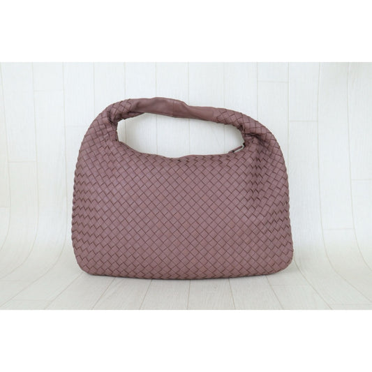 Include Entrupy Certificate of Authenticity|Good ( Rank AB) Bottega Veneta Lamb Skin Braid Shoulder Bag Dark Purple Cameo|S26041408