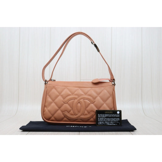 Very Good ( Rank A)| CHANEL Caviar Skin Calf Leather Shoulder Bag Pink Made In 2008~2009Year|Y25061701