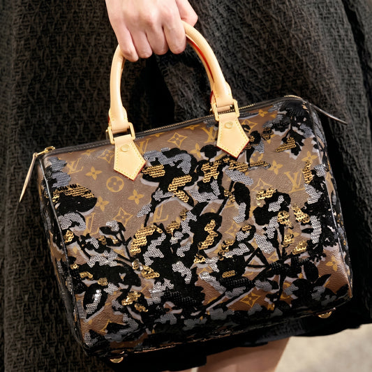 Include Entrupy Certificate of Authenticity|Very Good ( Rank A)| Louis Vuitton Monogram Fleur De Jals 2010 speedy30 Limited Edition Hand Bag |S26062207