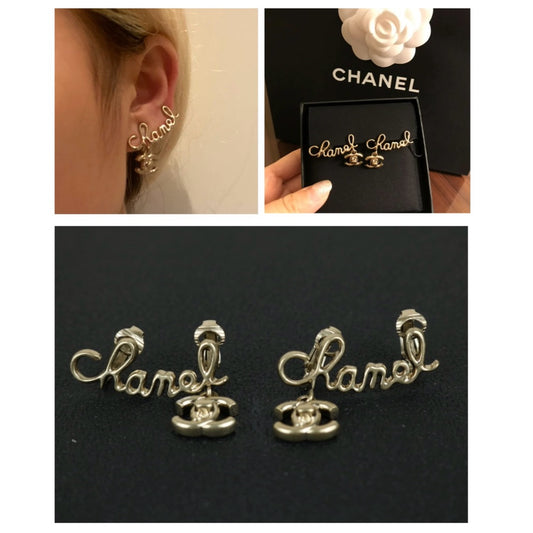 Excellent(Rank SA)|CHANEL COCO Mark Letter Earrings|X25020917