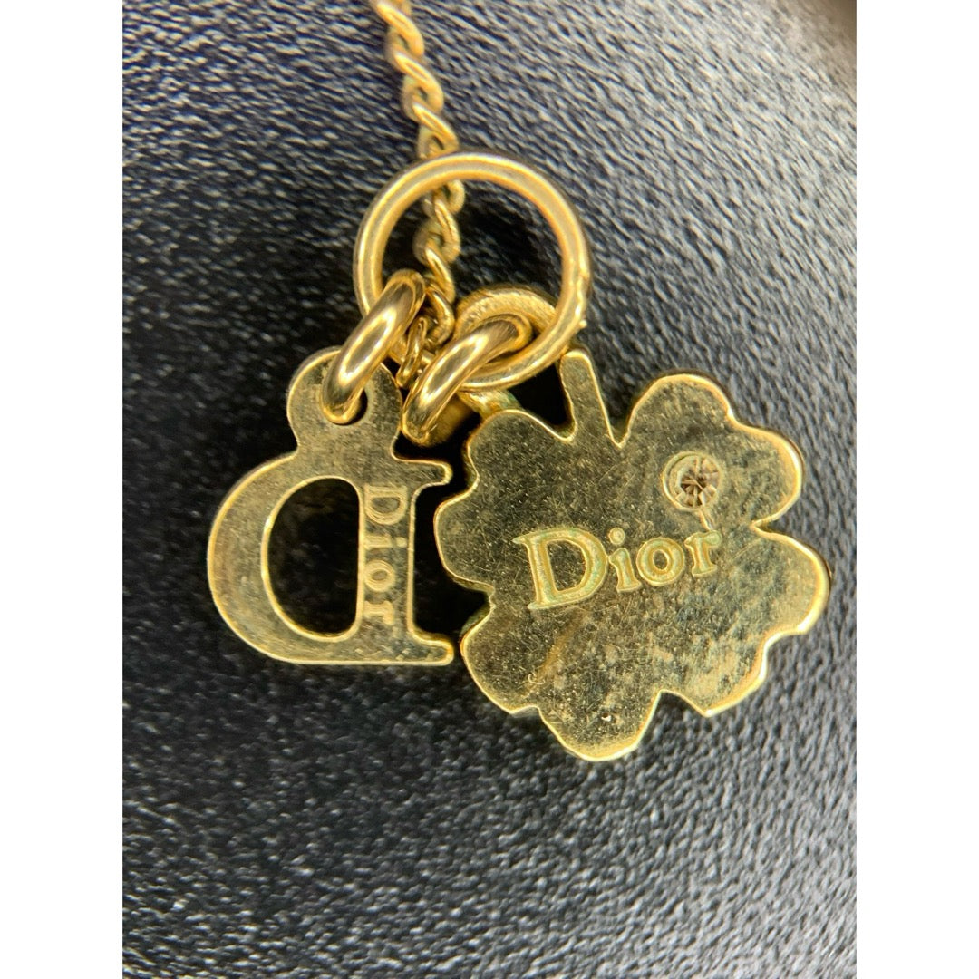 Very Good ( Rank A) | Dior Heart&D Necklace Rhinestone Golden Plated |V25110617