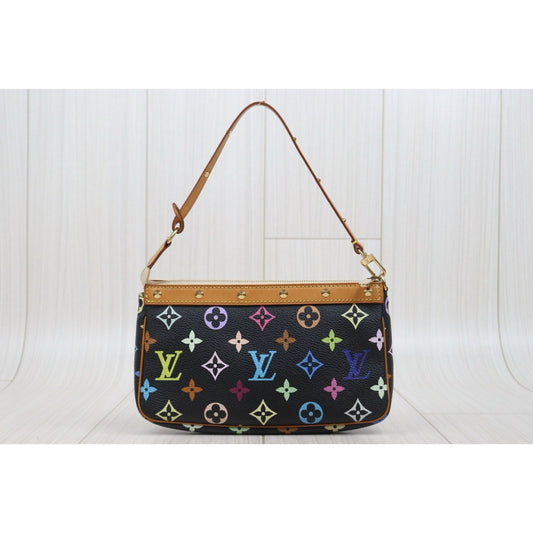 Include Entrupy Certificate of Authenticity|Good ( Rank AB)| Louis Vuitton Monogram Multicolor Pochette Accessoires|S25082502