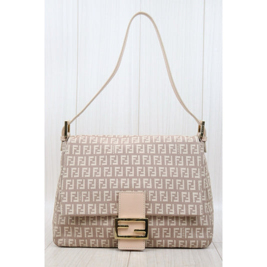 Very Good ( Rank A)| FENDI Zucca Mamma Baguette Shoulder Bag Gold Hardware Pink|25061914