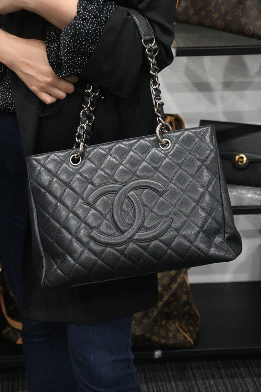 Rank AB | CHANEL Matrasse GST Chain Tote Bag Caviar Skin Black |23100609