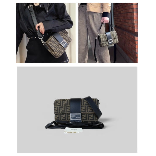 Excellent(Rank SA)| FENDI Zucca Mamma Baguette Shoulder Bag|B25030109