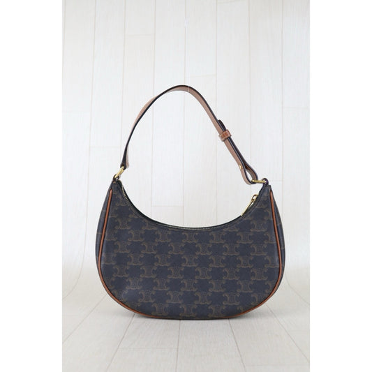 Include Entrupy Certificate of Authenticity|Good ( Rank AB)| CELINE Macadam AVA Triomphe Canvas Shoulder Bag|S26041413