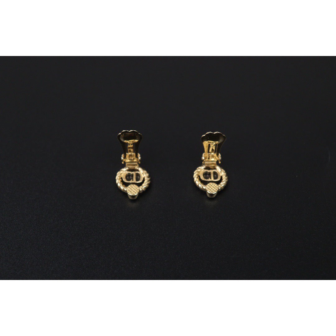Rank A | Dior Earring Necklace Set Gold|24061332