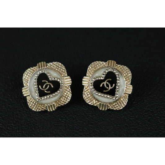Excellent(Rank SA)| CHANEL Coco Mark Diamond Rhinestone Earrings|F25032502