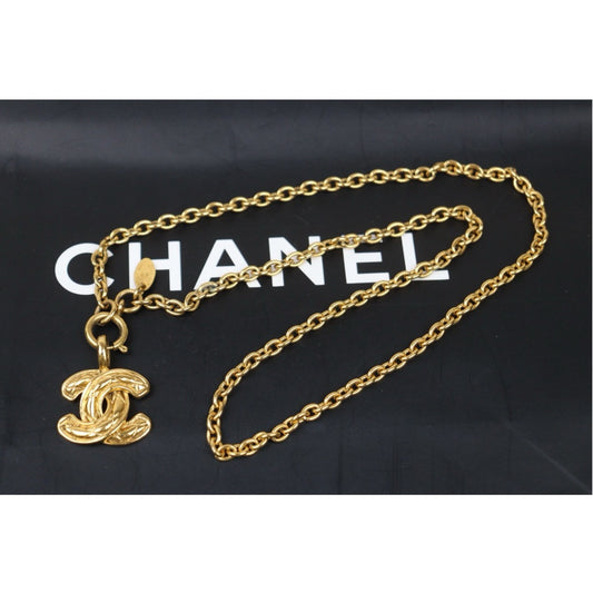 Very Good ( Rank A) | CHANEL Coco Mark 24K Gold Plated Necklace|W24121301