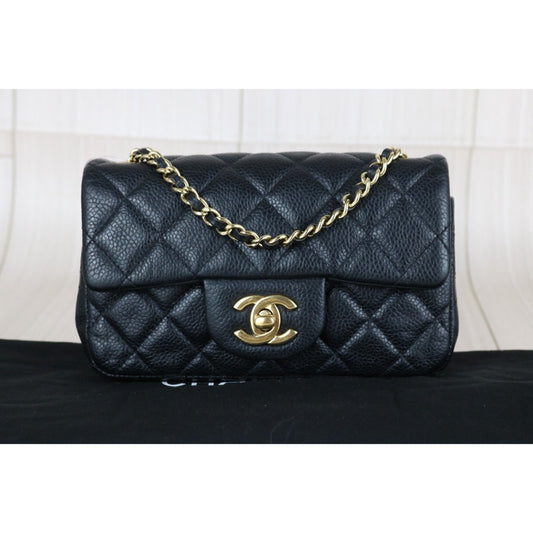 Good ( Rank AB)| CHANEL Matrasse Extra Mini Chain Caviar Skin CF17 Shoulder Bag Made in 2012-2013 Year|S25110501