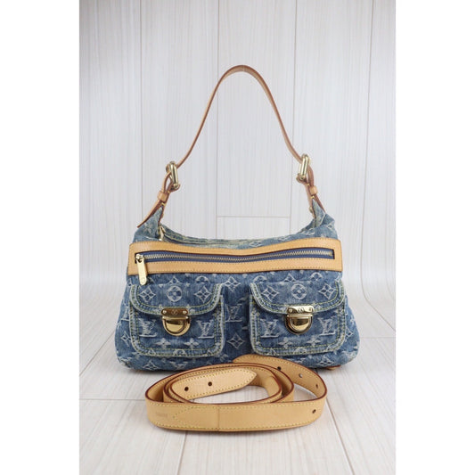 Rank AB | LV Monogram Denim Buggy PM Shoulder Bag |23090101