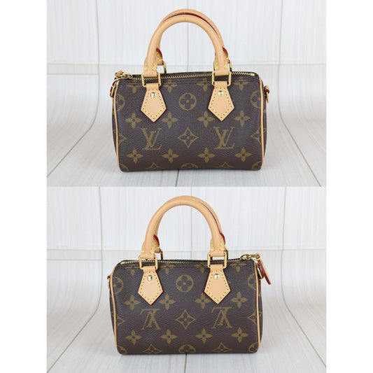 Include Entrupy Certificate of Authenticity|Very Good ( Rank A)|Louis Vuitton Monogram Nano Speedy Handbag Shoulder Bag Current Model|W25110606