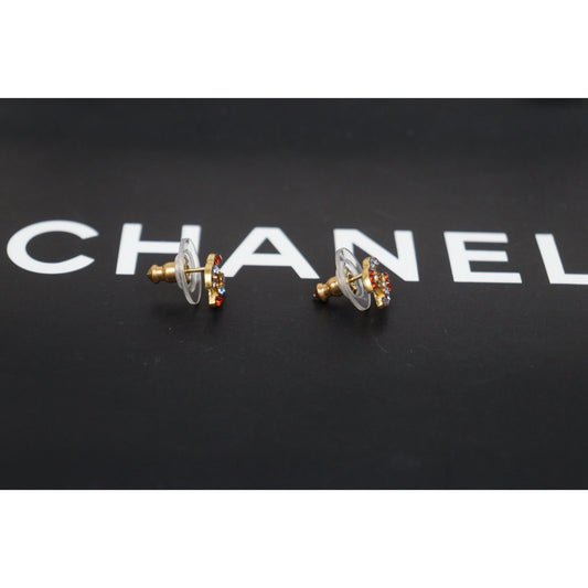 Include Authentic Detective Certificate of Authenticity|Very Good ( Rank A) | CHANEL 03C Coco Mark Color Rhinestone Earrings Made In 2003Year|26020610