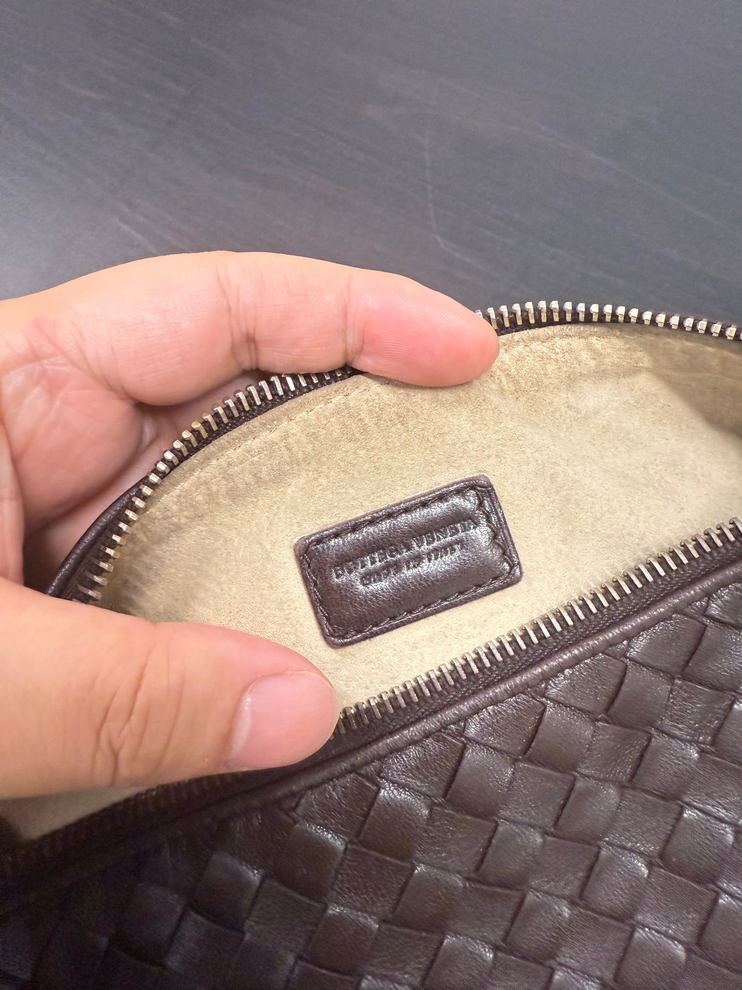 First installment 1/3|Good ( Rank AB)| Bottega Veneta Lamb Skin Braid HandBag Brown