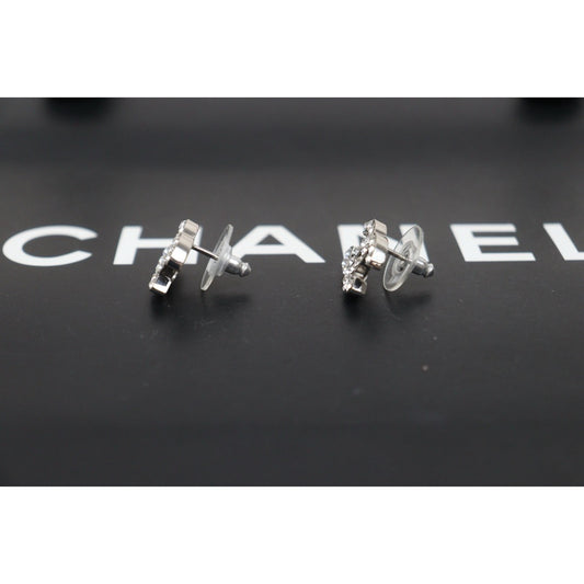 Very Good ( Rank A) | CHANEL Coco Mark Silver Rhinestone Earrings Made In 2006Year |V25121113