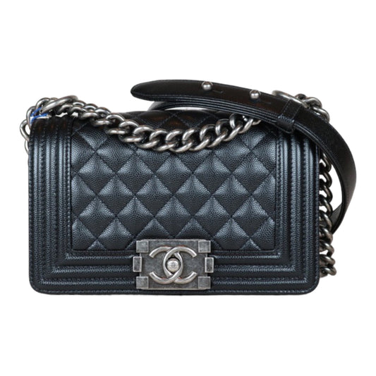 Rank A ｜CHANEL Caviar Skin  LeBoy Chain Shoulder Bag Small Black  Made In 2021-2022Year｜S24051401