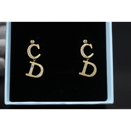 Very Good ( Rank A)| Dior CD Earring Gold Plated|24101001