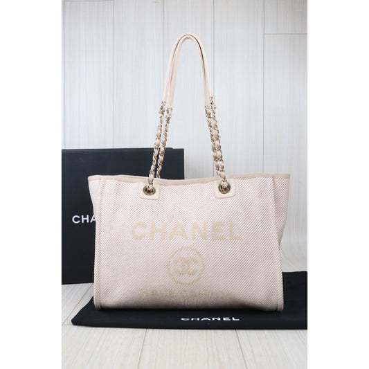 Rank A | CHANEL Canvas Tote Bag Pink Made In 2020-2021 Year|P24062804