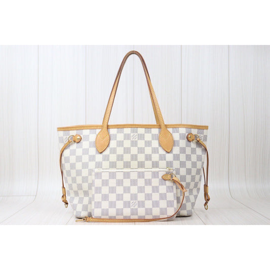 Rank AB |LV Damier Azur nevefull PM Shoulder Bag With Pouch|P24071107