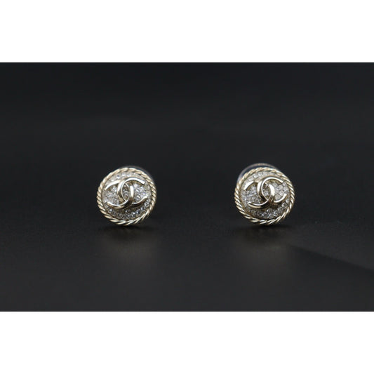 Excellent(Rank SA)| CHANEL B21C Coco Mark Rhinestone Earrings Made In 2021Year|S26031013