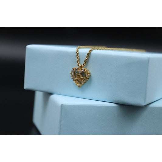 Good ( Rank AB) | Dior Heart Rhinestone Necklace |V25110615