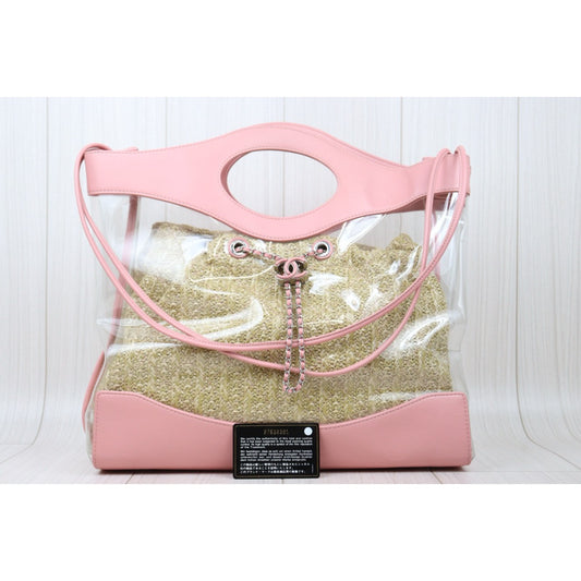 Good ( Rank AB)| CHANEL 31 Bag Limited Cherry Pink PVC Made in 2019 Year|V24122604