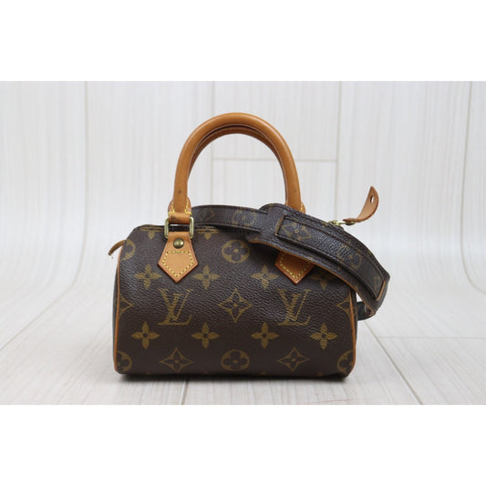 Good ( Rank AB)| LV Monogram Mini Speedy Handbag With Shoulderstrap|25093003