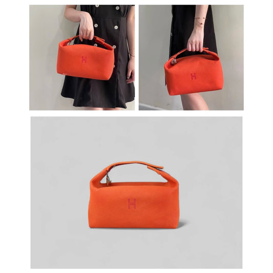 Very Good ( Rank A) | HERMES Bride-A-Brac GM Canvas Orange Handbag|S25042303