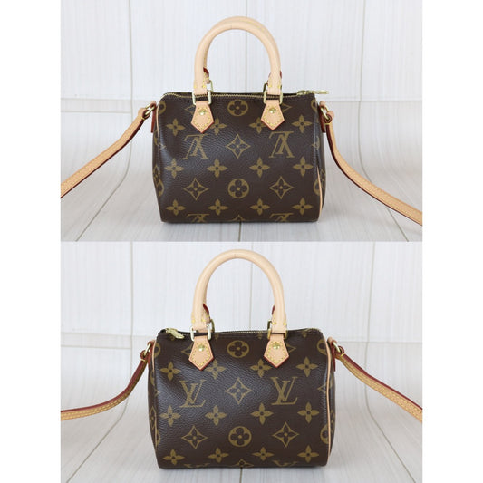 Include Entrupy Certificate of Authenticity|Excellent(Rank SA)|Louis Vuitton Monogram Nano Speedy Handbag Shoulder Bag|X25120407