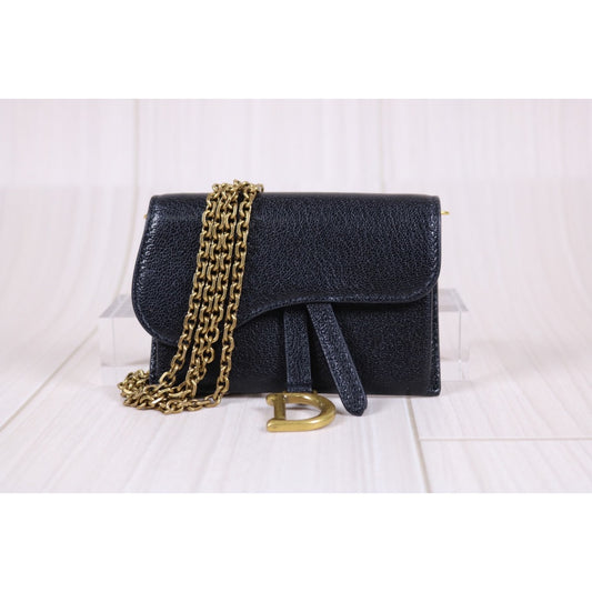 Very Good ( Rank A) | Dior Punk Calf Skin Card Case Black |S24030413