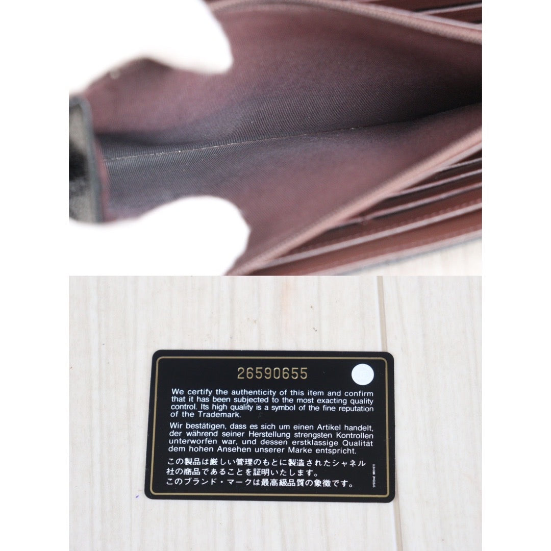 Rank AB |Chanel Caviar Skin Black Long Wallet Made In 2018~2019 Year|V23092812