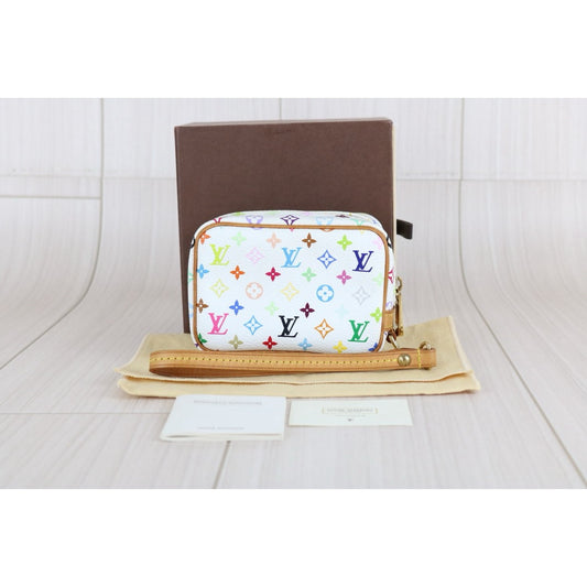 Good ( Rank AB)| LV Multi Monogram Truthwapiti Canvas Pouch White|X24120601