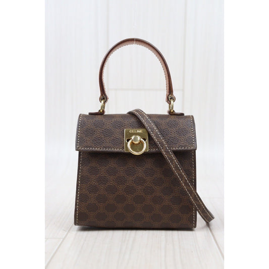 Rank AB | CELINE Macadam Mini Hand Bag With Shoulderstrap|24042908