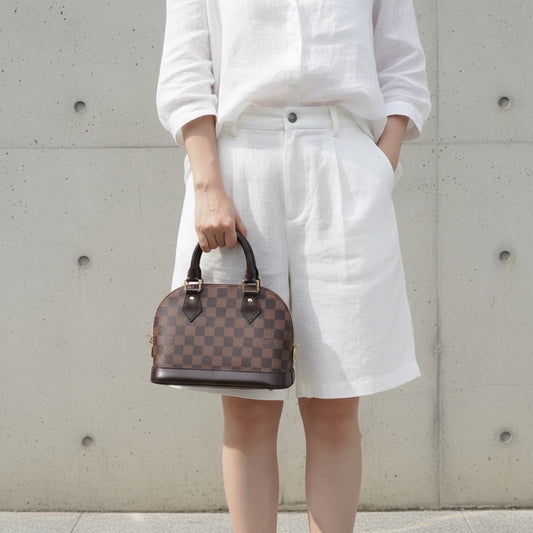 Include Entrupy Certificate of Authenticity|Very Good ( Rank A)|Louis Vuitton Damier Alma BB HandBag Shoulder Bag|X26040817