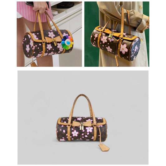 Rank AB | LV Takashi Murakam Sakura Monogram Papillon 27 HandBag|S25051202