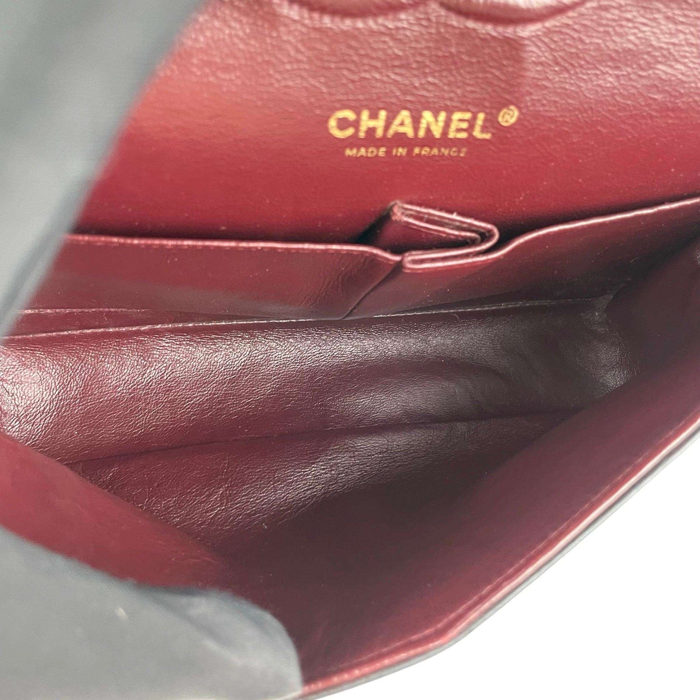 ( Rank B)| CHANEL Lamb Skin Matrasse Double Flap 25 Shoulder Bag Black