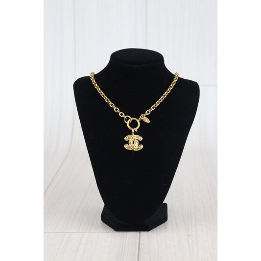 Second installment |Rank A | Chanel Vintage Coco Mark Gold Necklace |23091534