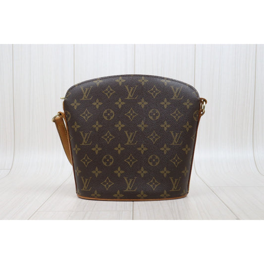 Include Entrupy Certificate of Authenticity|Fair ( Rank B)|Louis Vuitton Monogram Drouot Shoulder Bag MM|26011408