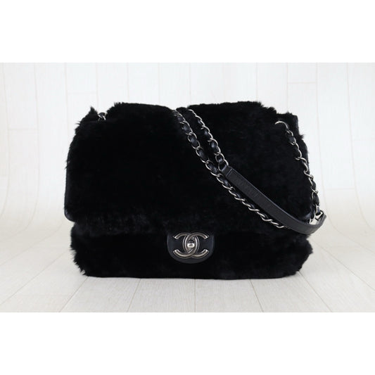 Include Entrupy Certificate of Authenticity|Good ( Rank AB)| CHANEL Sheep Skin Matrasse Chain Single Flap Shoulder Bag Black Made in 2012-2013 Year|S26052505