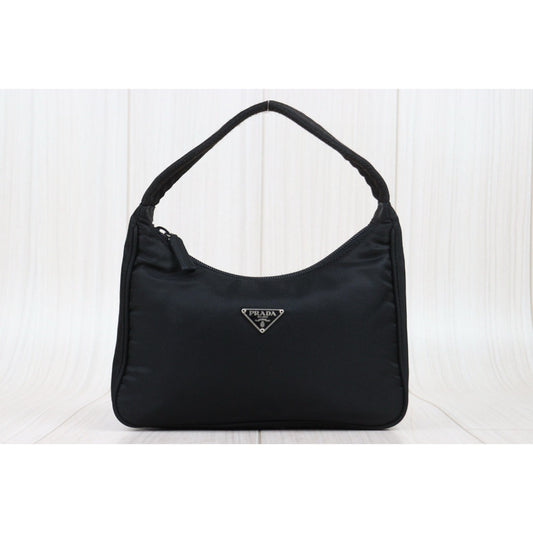 Very Good ( Rank A) | PRADA HOBO HandBag Black|25022015