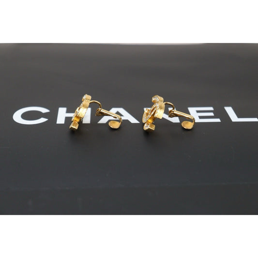 Rank A |CHANEL COCO Mark Diamond Vintage Earrings |24050605